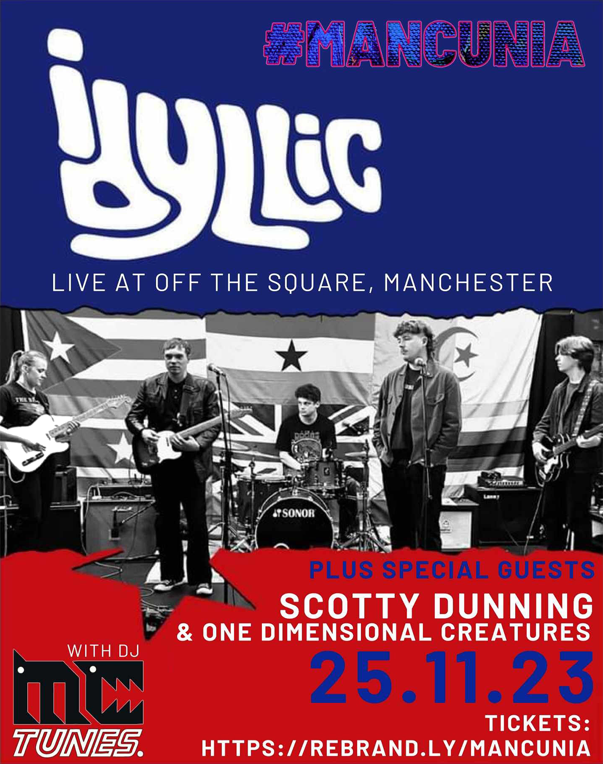 One Dimensional Creatures play Stone Sugar Jamboree 14th October 2023 Poster