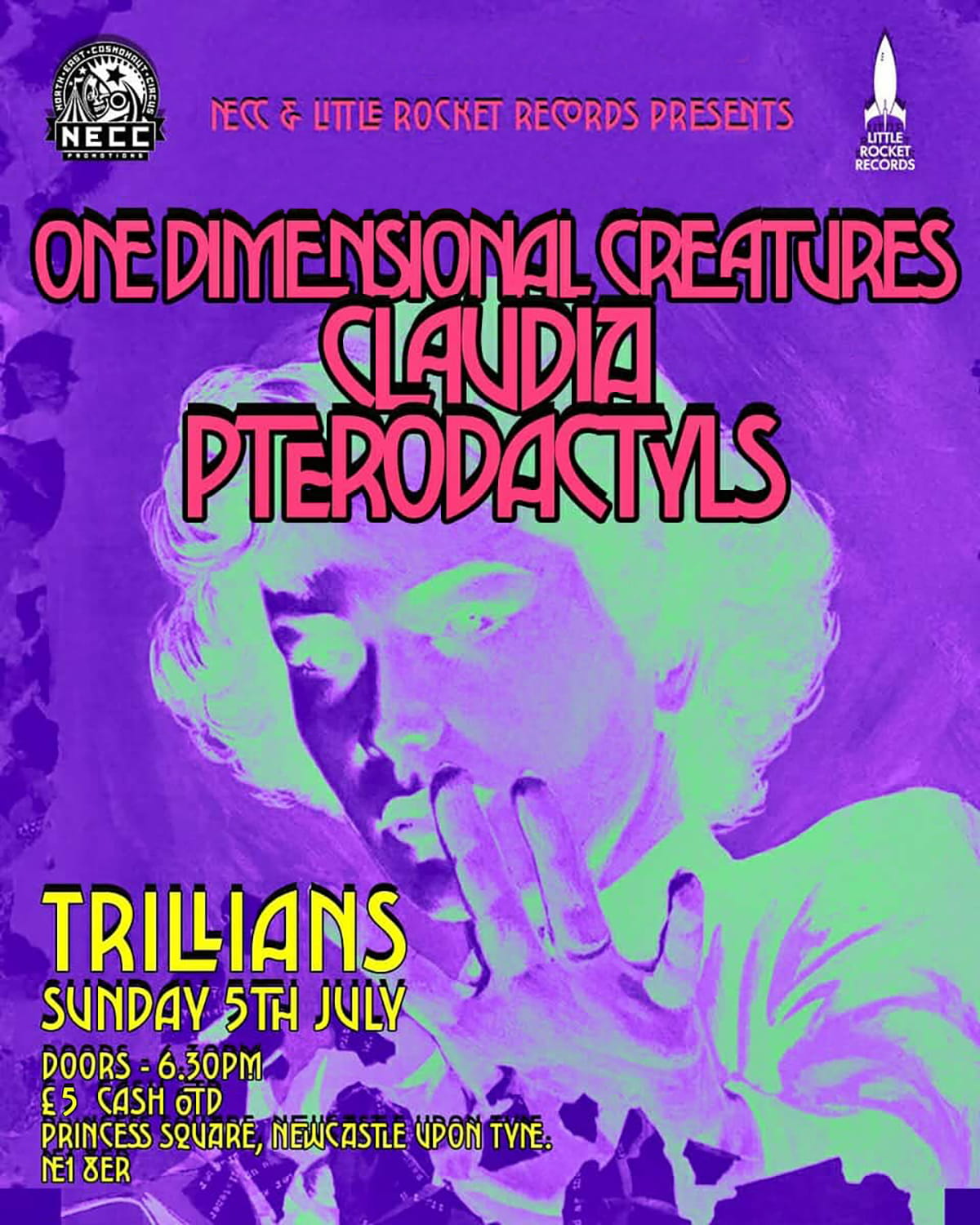 One Dimensional Creatures Play at Trillians in Newcastle Upon Tyne on 5th July 2026 - Poster