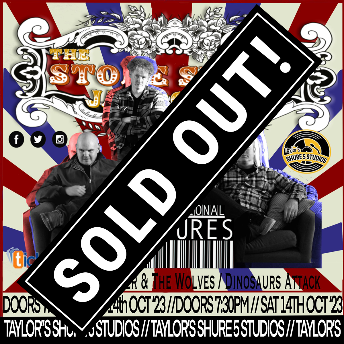 One Dimensional Creatures play Stone Sugar Jamboree 14th October 2023 Poster