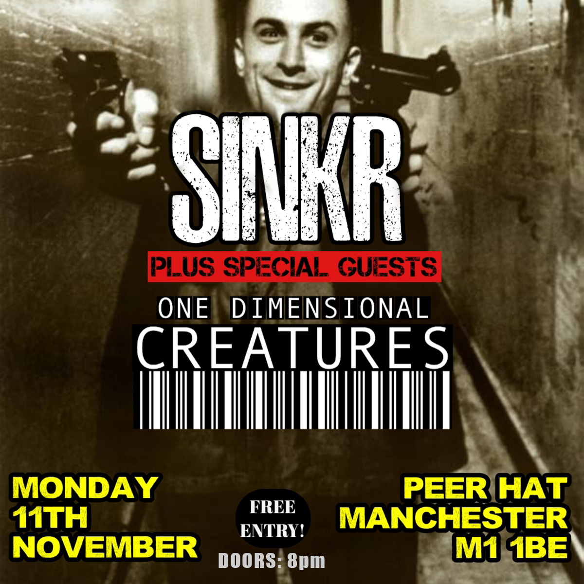 SINKR and One Dimensional Creatures play The Peer Hat in Manchester in Nov 2024